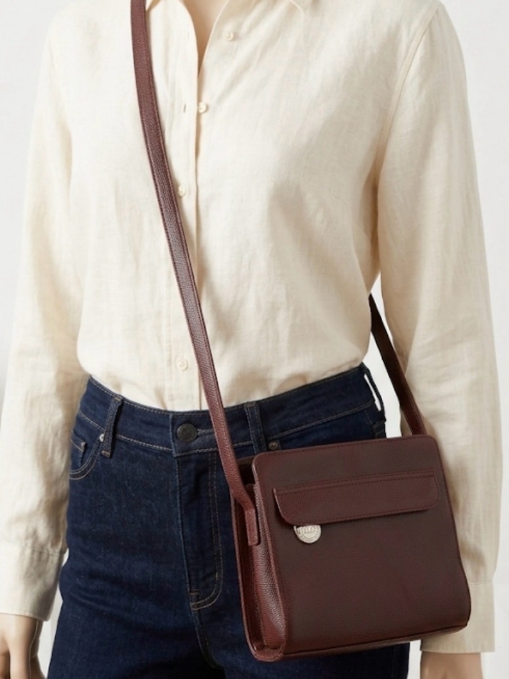 vintage Liz Claiborne Textured Small Crossbody in Burgundy/Brown Dark academia